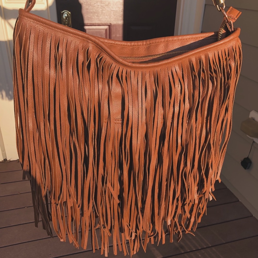 Brown Fringe Purse (90% brand new)